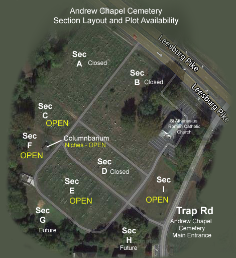 Andrew Chapel Cemetary Lot Layout